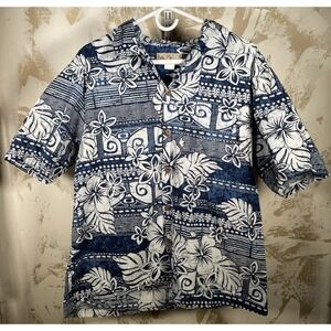 Blue Hawaii Shirt Mens XL Surf Aloha 100% Cotton Short Sleeve Made In Hawaii